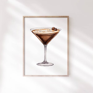 Espresso Martini Wall Art Gallery Wall Decor for Home Gift Idea Martini Lovers Cocktail Posters Cocktail Art