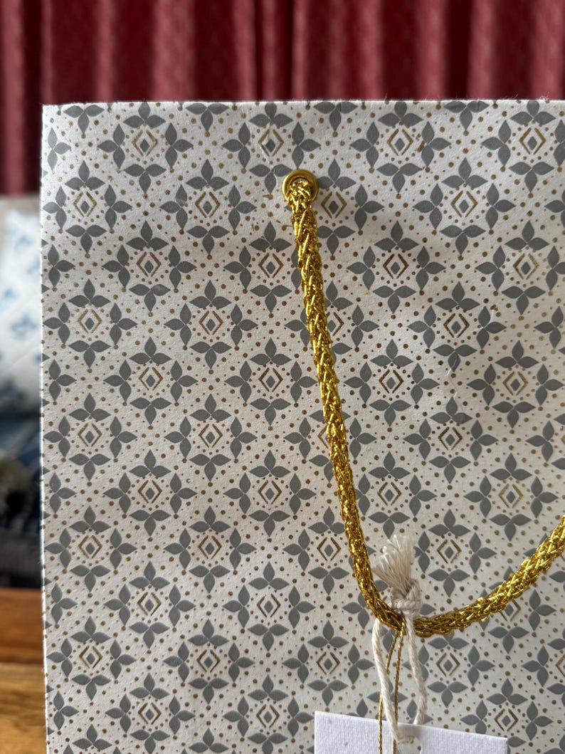 Indian Print Paper Gift Bags: Luxury Party Favor Set of 3 image 13