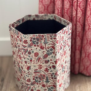 Upcycled Floral Waste Paper Bin: Collapsible Indian Print Dustbin