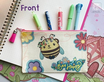 Pochette zippée abeille - bourdon - jolie pochette à crayons ours abeille ~ jolie trousse à maquillage ~ jolie papeterie Nadlyn Riis Queen Bea fournitures scolaires
