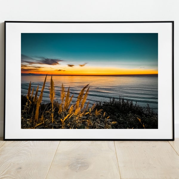 Poster of sunset over the Gulf of Biscay, Biarritz, France. Original photography printed on premium thick matte paper.