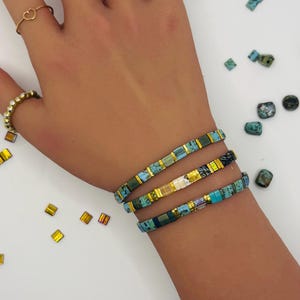 SEDONA SUNRISE Tila Bead Bracelet Set: Turquoise, Amber & Gold
