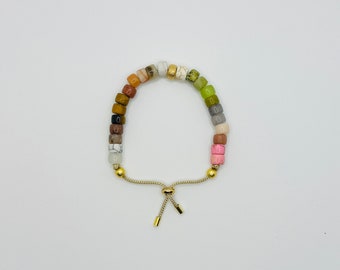 DAY TRIPPER Bracelet, Forte Bead Inspired, Handmade Boho Bracelets, Gemstone Beads, Pony Beads, Beaded Bracelets, Personalized Gifts