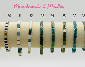 Bracciale Elastico Miyuki Con Perline Giapponesi A Forma Di Piastrelle - Multicolore Bohémien Per Donna, Impilabile - 2