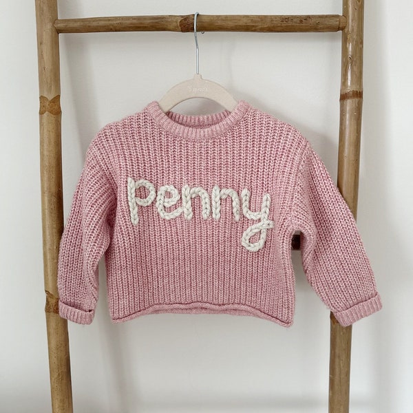 Hand Embroidered Baby Name Sweater