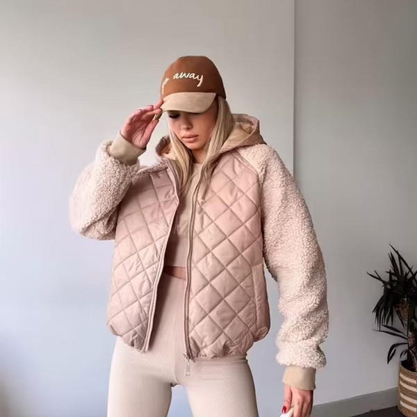 Women's Hooded Plaid Winter Jacket - Cozy & Stylish Outerwear for Cold Weather