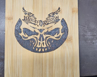 Harley Davidson Pyrography Cutting Board