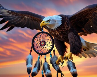 Eagle with dream catcher