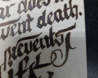 Wall Sign pyrography (art by fire & hand). Smaller size.