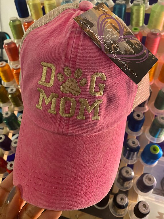 NEW ANB FASHION women\'s dog mom cap in pink Amazon.com: Dog Mom Funny Paw Gifts for Mom Mama Mothers  main image 4