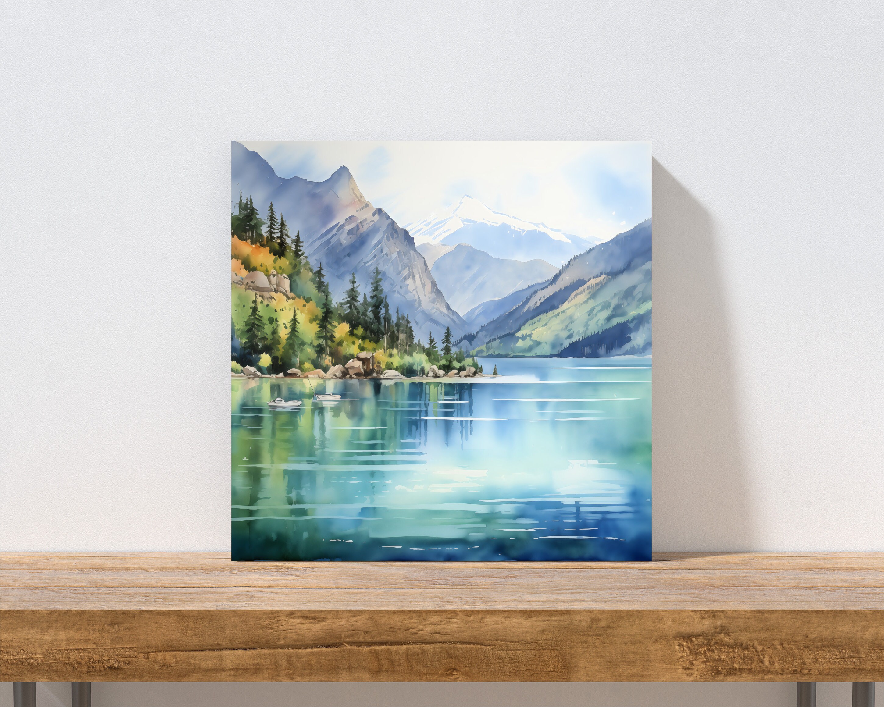 Lake Chelan WA Art Print, Watercolor, Canvas Art, Travel Print, Wall