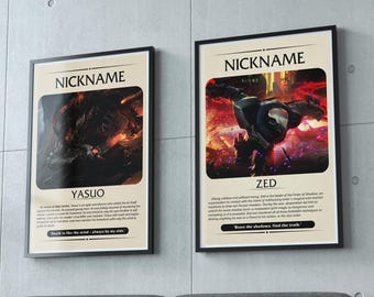 Póster personalizado de League of Legends: Yasuo y Zed (Descarga digital)