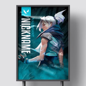 Valorant custom poster, Valorant Personalized, Valorant Fade poster, Reyna, Jett, Killjoy, Valorant art, Viper, Raze, Gaming poster, Tejo