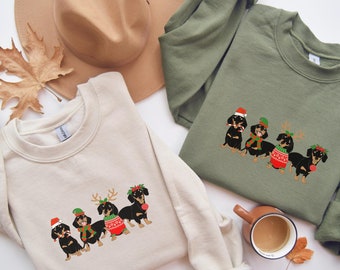 Christmas Dog Sweatshirt Dog Christmas Sweater Dachshund Christmas Sweatshirt Dachshund Shirt Dachshund Sweatshirt Dog Owner Gift Ideas