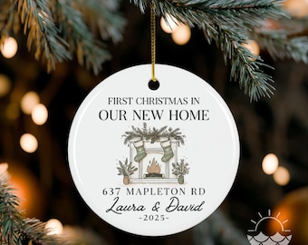 Our First Home Christmas Ornament – Personalized First Home Ornament, New Home Gift, First House Ornament, Realtor Closing Gift