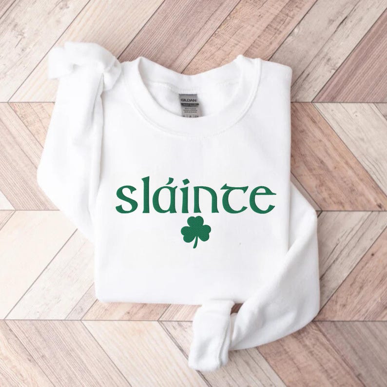 Embroidered St Patricks Day Sweatshirt Shamrock Sweatshirt Cheers Sweatshirt St Patricks Sweater St Paddys Day Shirt Lucky Irish Sweatshirt