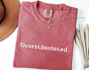 Comfort Colors Overstimulated Shirt Overstimulated Sweatshirt Overstimulate Shirt Neurospicy Anxiety Sweatshirt Crewneck Neurodivergent Gift