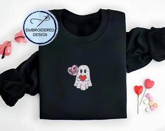 Embroidered Be My Boo Sweatshirt Be Mine Sweatshirt Embroidered xoxo Sweatshirt Be Mine Shirt xoxo Shirt Spooky Valentines Crewneck Hoodie