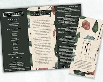 Wedding Weekend Guide, Digital Template, Wedding Program, Destination Wedding Program, Wedding Brochure, Elopement, Wedding Guide