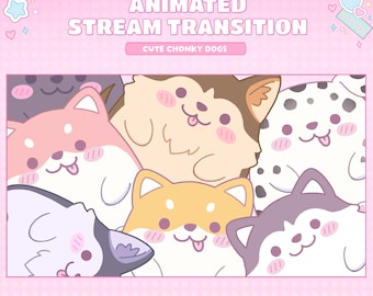 Cute Falling Dogs Stinger Transition | Cozy Twitch Stinger Transition | Animated Overlay | Puppy | Cute Aesthetic | Pet | Streamer | Youtube