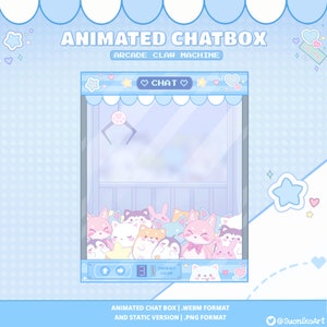 Animated Chatbox - Cute Arcade Claw Machine | Stream Overlay |  Stream Setup | Just Chatting | cute aesthetic | Twitch Chatbox | Streamer