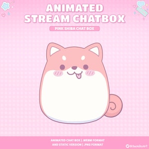 Animated Chatbox - Cute Pink Shiba Inu Dog | Stream Overlay |  Stream Setup | Just Chatting | cute aesthetic | Twitch Chatbox | Streamer