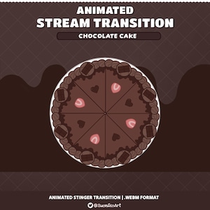 Chocolate Cake Stinger Transition | Cute Twitch Stinger Transition | Animated Overlay | Drip | Aesthetic | Cozy | Streamer | Youtube | OBS
