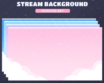 Animated Stream Backgrounds - Celestial Sky + Chat Boxes | Twitch | Youtube | OBS | Pastel Cute | Just Chatting | Clouds | Stream Setup
