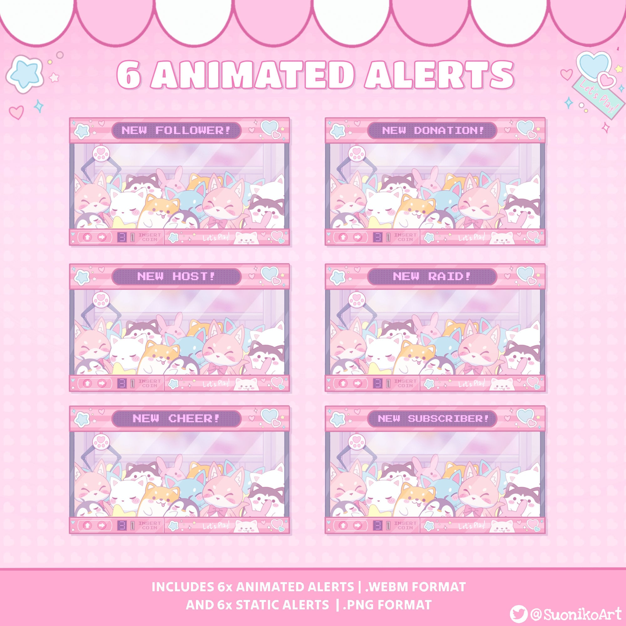 Animated Alerts - Cute Arcade Claw Machine | Stream Alerts | Twitch ...