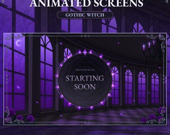 Gothic Witch Animated Screens | Stream Screens | Dark | Twitch | Youtube | Gamer Overlay | Rose | Gothic | Animated Stream Screen
