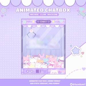 Animated Chatbox - Cute Arcade Claw Machine | Stream Overlay |  Stream Setup | Just Chatting | cute aesthetic | Twitch Chatbox | Streamer