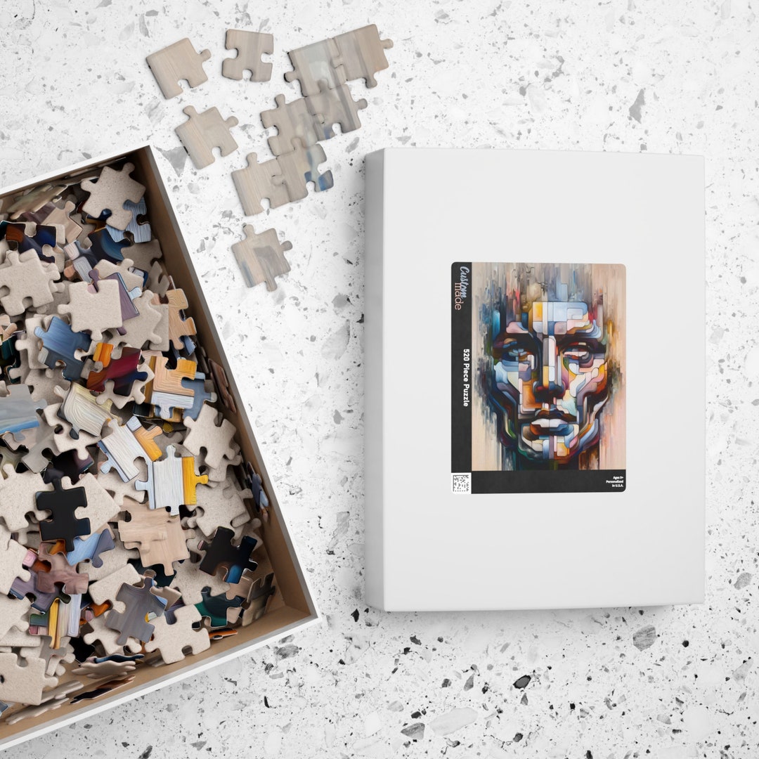 Distorted Puzzle Abstract Face Art Jigsaw Puzzle: Modern Distorted Portrait - Etsy