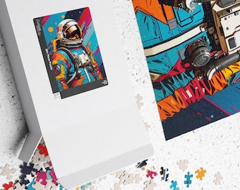 Pop Art Astronaut Jigsaw Puzzle: Vibrant Space Adventure