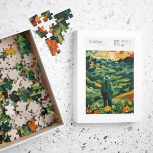 Geometric Serenity - Abstract Landscape Art Puzzle for Creative Minds  (110, 252, 520, 1014-piece)