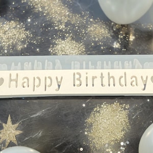 Silikon Gießform Klötzchen , Klötzchen Gießform, Happy Birthday, 160x23x7mm, Lichtbox Dekoration, Klötzchen Gießform für DIY Geschenke