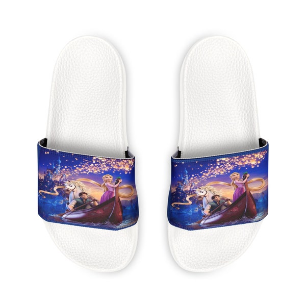 Youth Slide Sandals with Rapunzel and Flynn Gift for Kids Girls Beach Sandals with Rapunzel Summer Beach Sandals Princess Lovers Accessories