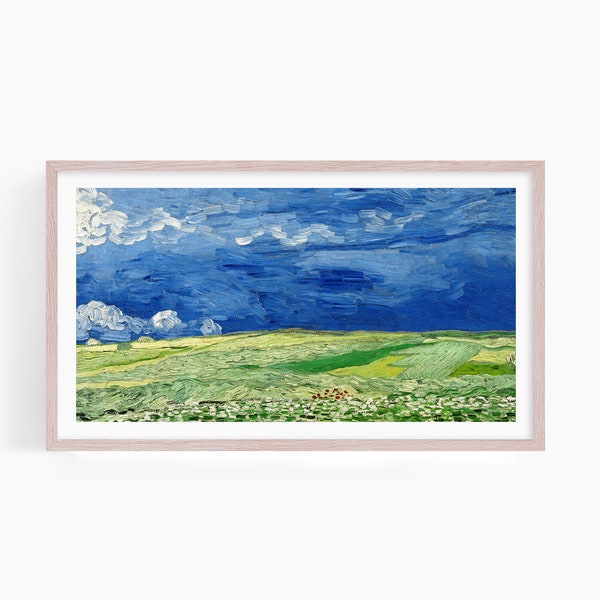 Wheatfields under Thunderclouds from Van Gogh, Samsung The Frame TV Art, Rural Life, Countryside, Fields, Oil Painting, Masterpiece