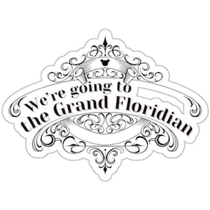 Adesivo elegante per annuncio di vacanza "Andiamo al Grand Floridian"
