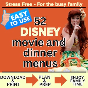 52 Easy Dinner and Movie Night for Family a Magical Year of Fun & Bonding for Families Movie and Dinner Plans that are Easy Printable Menus