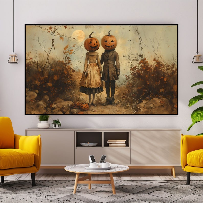 Mr. and Mrs. Pumpkin Vintage TV Art for Samsung Frame – Whimsical ...