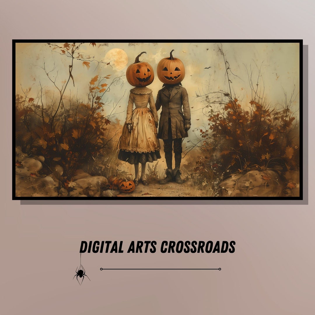 Mr. and Mrs. Pumpkin Vintage TV Art for Samsung Frame – Whimsical ...