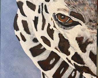 Zebra Acrylic Paintings, Canvas Acrylic Wildlife Paintings,  Zebra Head Acrylic Painting