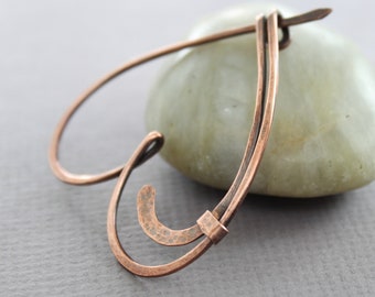 Minimalist heart shawl pin, Copper pin, Simple cardigan clip, Knitting accessory, Fibula, Love romance, Mother day gift, Valentine day gift