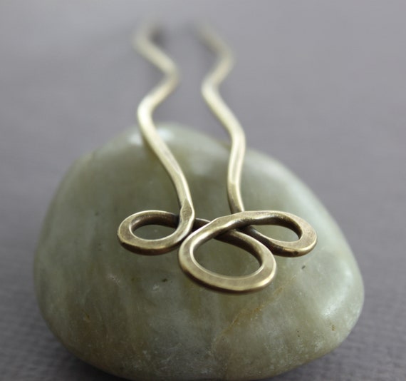 Antique Brass Celtic Hair Fork: Minimalist Hair Pin