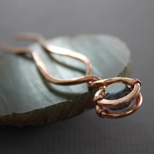 Crystal Copper Hair Fork: Beaded Bridal Hair Pin