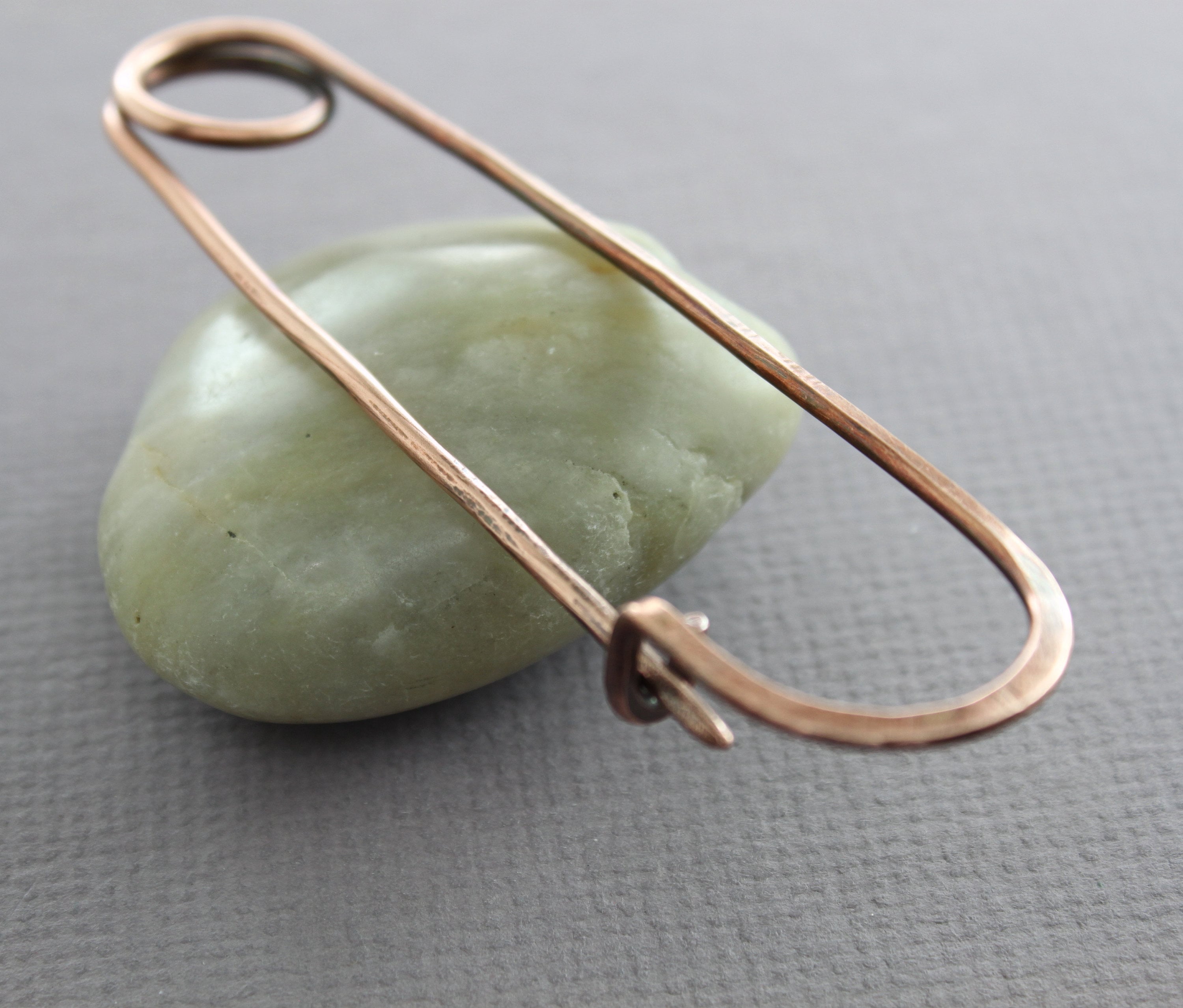 Hammered Copper Shawl Pin: Minimalist Cardigan Clip, Knitting Accessory