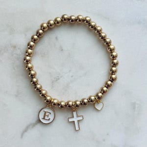 Personalized Cross Charm Bracelet
