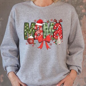 Mama Christmas Sweatshirt, Funny Christmas Sweatshirt, Christmas Gift for Mom, Merry Christmas, Unisex Heavy Blend Crewneck Sweatshirt