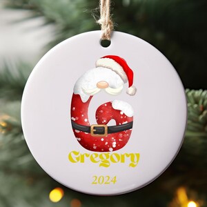 Adorno con nombre y letra de Navidad, adorno con alfabeto de Navidad personalizado, adorno con letra de Navidad, regalo de Navidad 2024