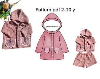 Patrón de costura para chaqueta con capucha: Proyecto fácil para niños, tallas 2-10 (Patrón en PDF)